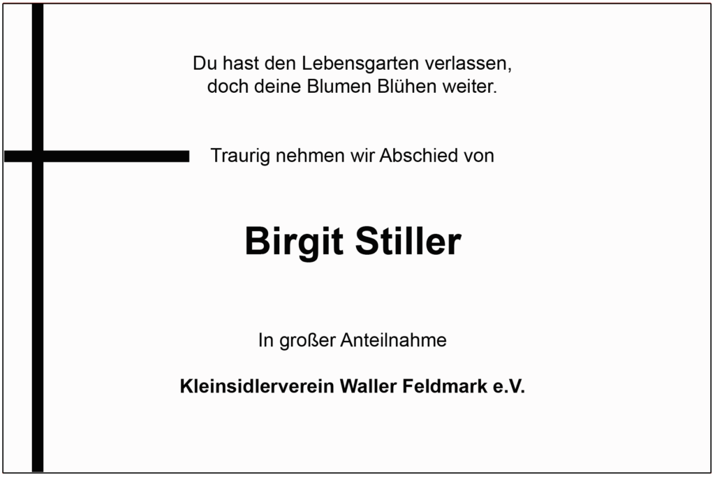 Unser langjähriges Mitglied: Birgit Stiller
September 2024