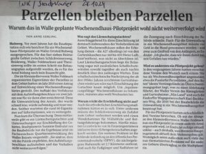 Quelle 29.10.2024 WK / Stadtkurier Parzellen bleiben Parzellen